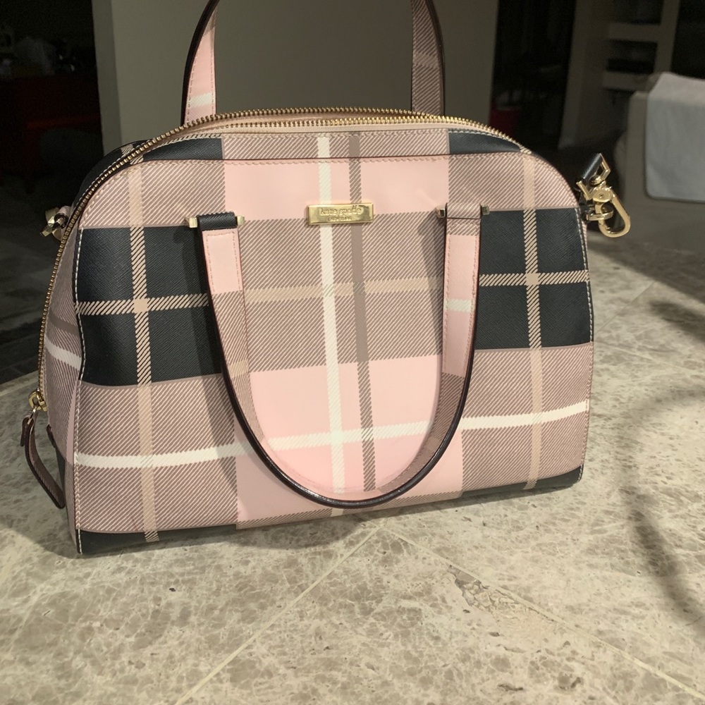 Kate Spade Rare Pink Plaid Designer Purse